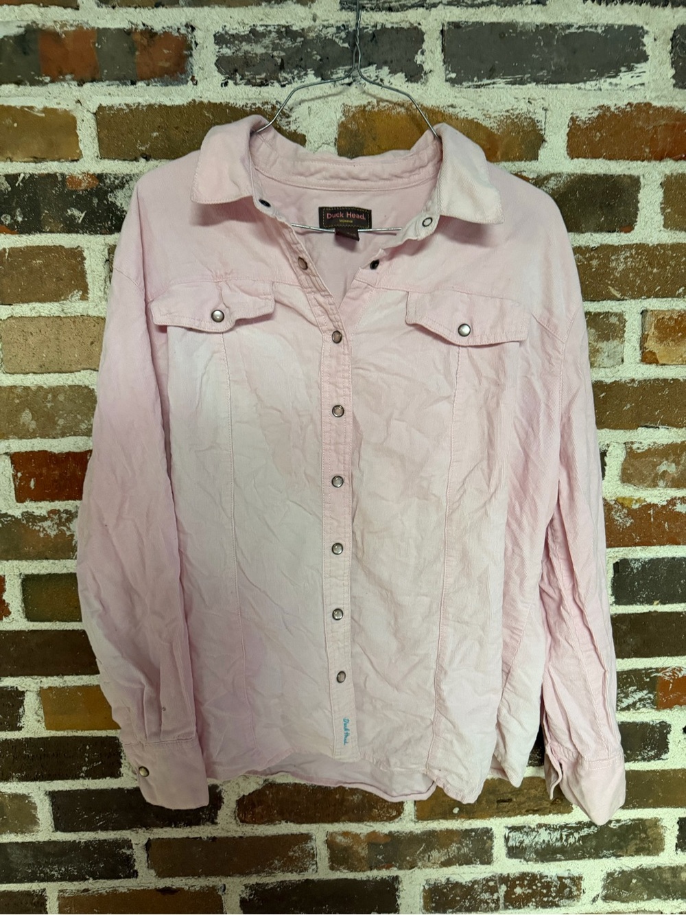 Duck Head Women's Pale Pink Snap-Front Button Shirt